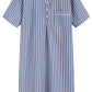 Men's Plaid Nightshirt Cotton Sleep Shirt - Latuza