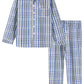 Men's Lightweight Cotton Pajamas Long Sleeves Shirt Pants Set - Latuza