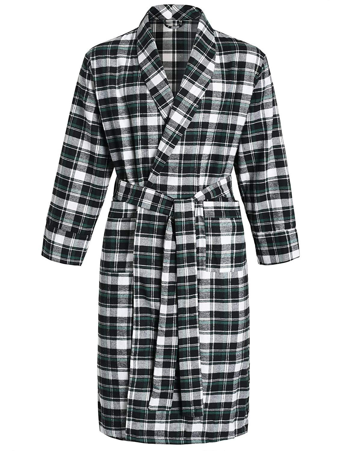 Men's Cotton Flannel Robe - Latuza