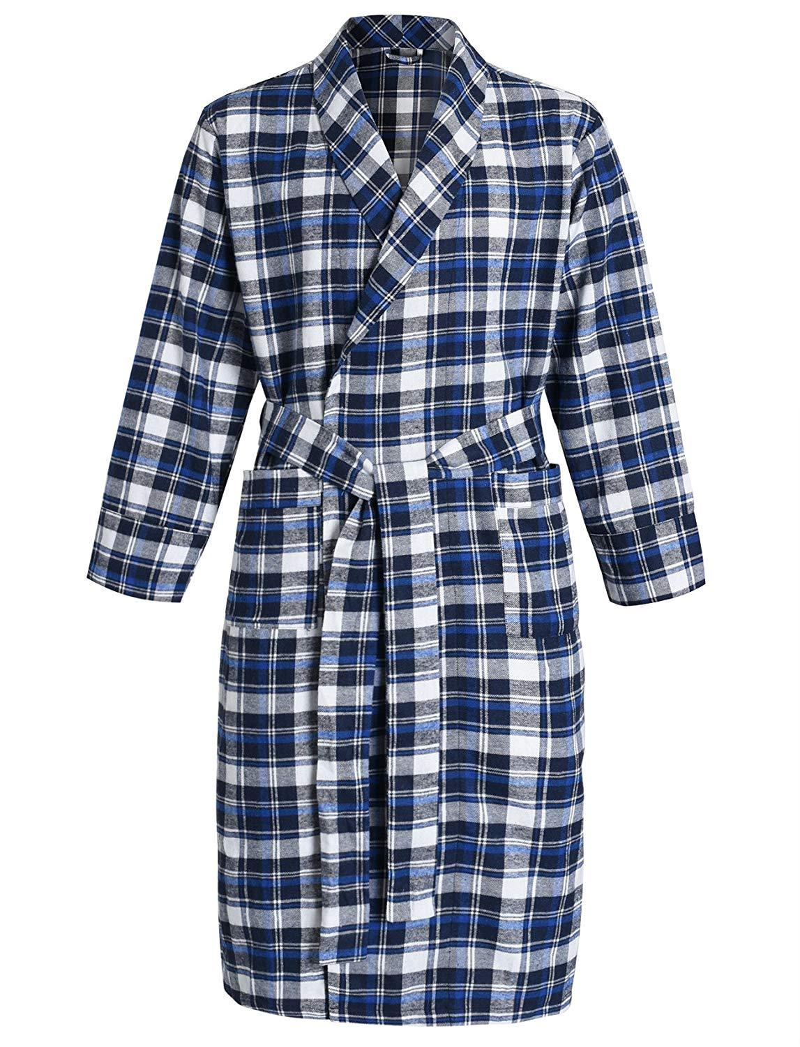 Men's Cotton Flannel Robe - Latuza