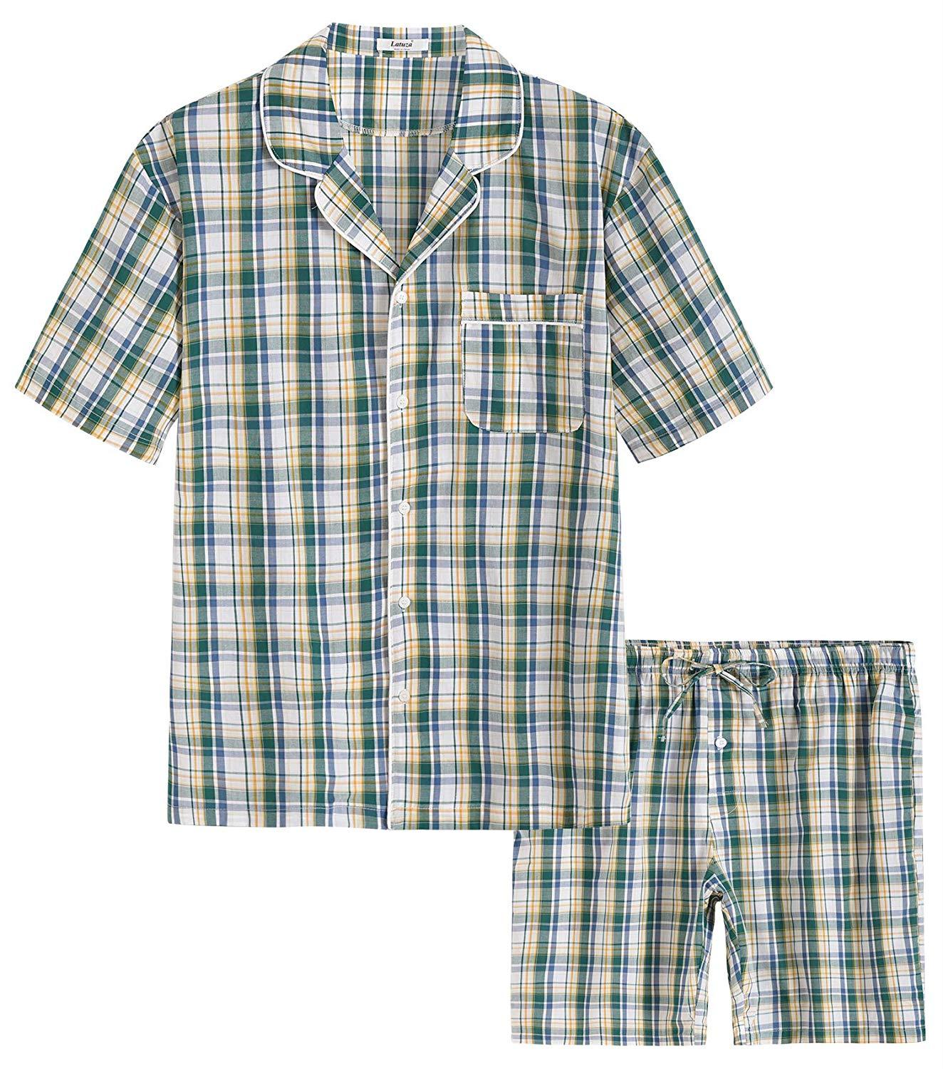 Men's Cotton Woven Short Sleepwear Pajama Set - Latuza