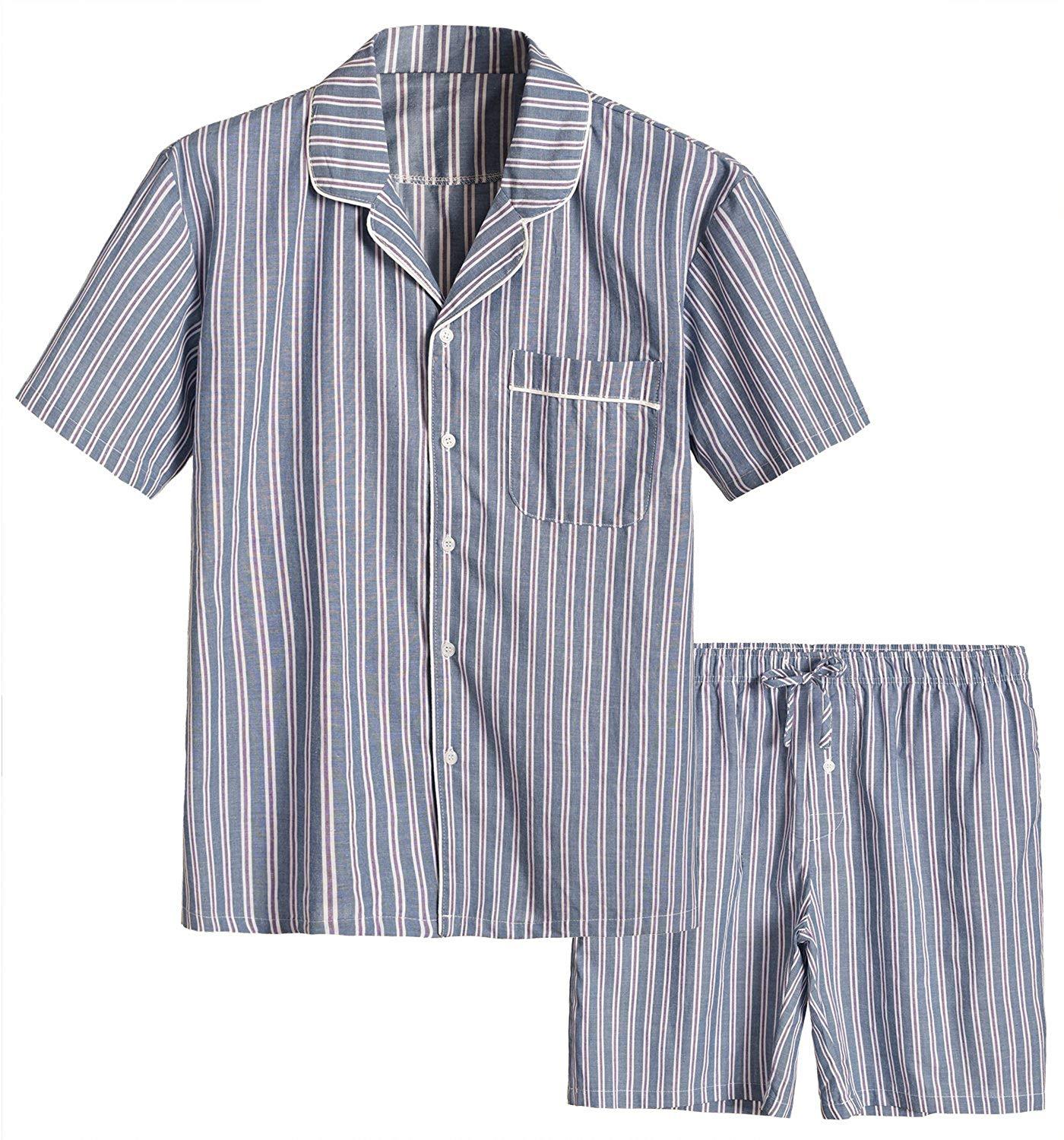 Men's Cotton Woven Short Sleepwear Pajama Set - Latuza