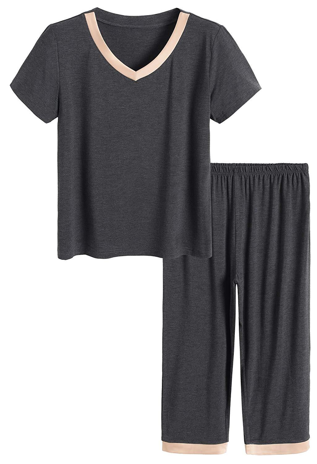 Women’s Bamboo Tops with Capri Pants Pajamas Set - Latuza