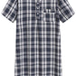 Men's Plaid Nightshirt Cotton Sleep Shirt - Latuza