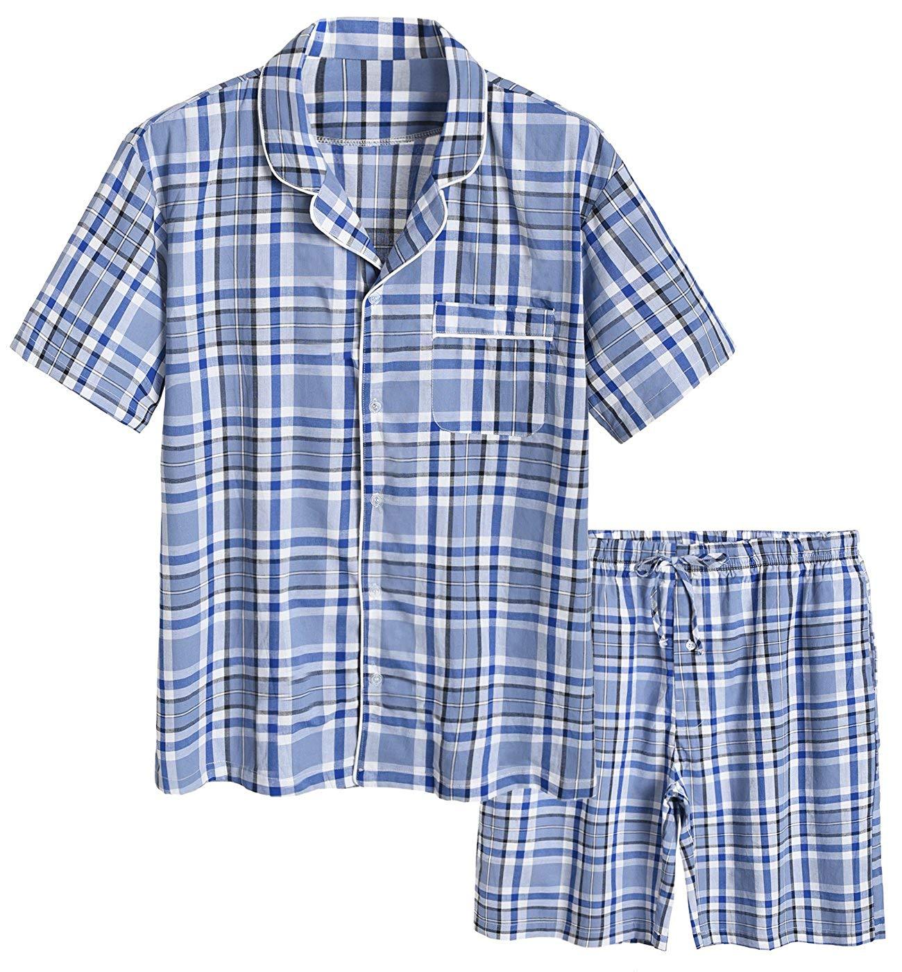 Men's Cotton Woven Short Sleepwear Pajama Set - Latuza