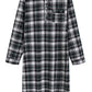 Men's Cotton Flannel Nightshirt Sleep Shirt