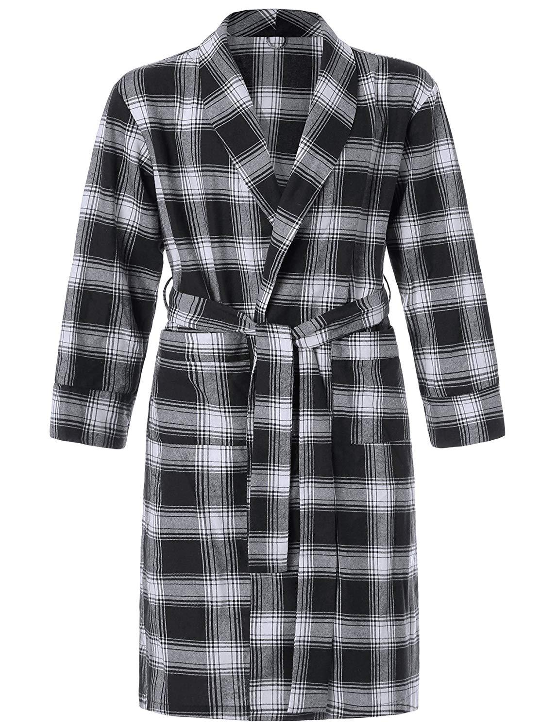 Men's Cotton Flannel Robe - Latuza