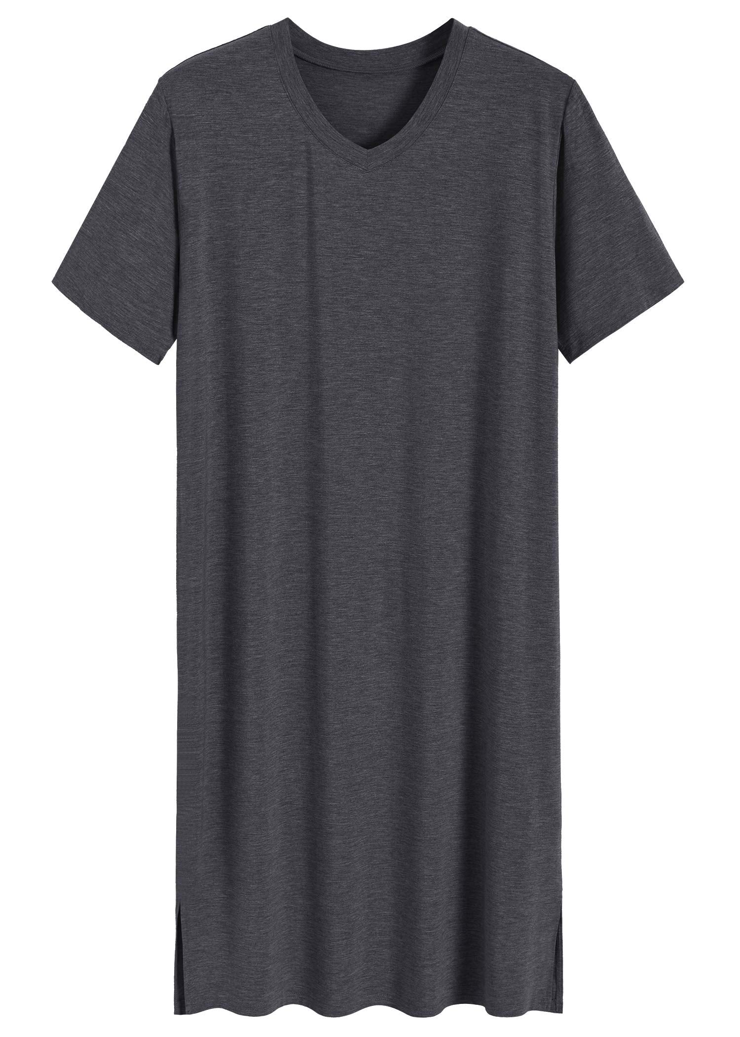 Men's Bamboo Viscose Nightshirt Short Sleeves Sleep Shirt