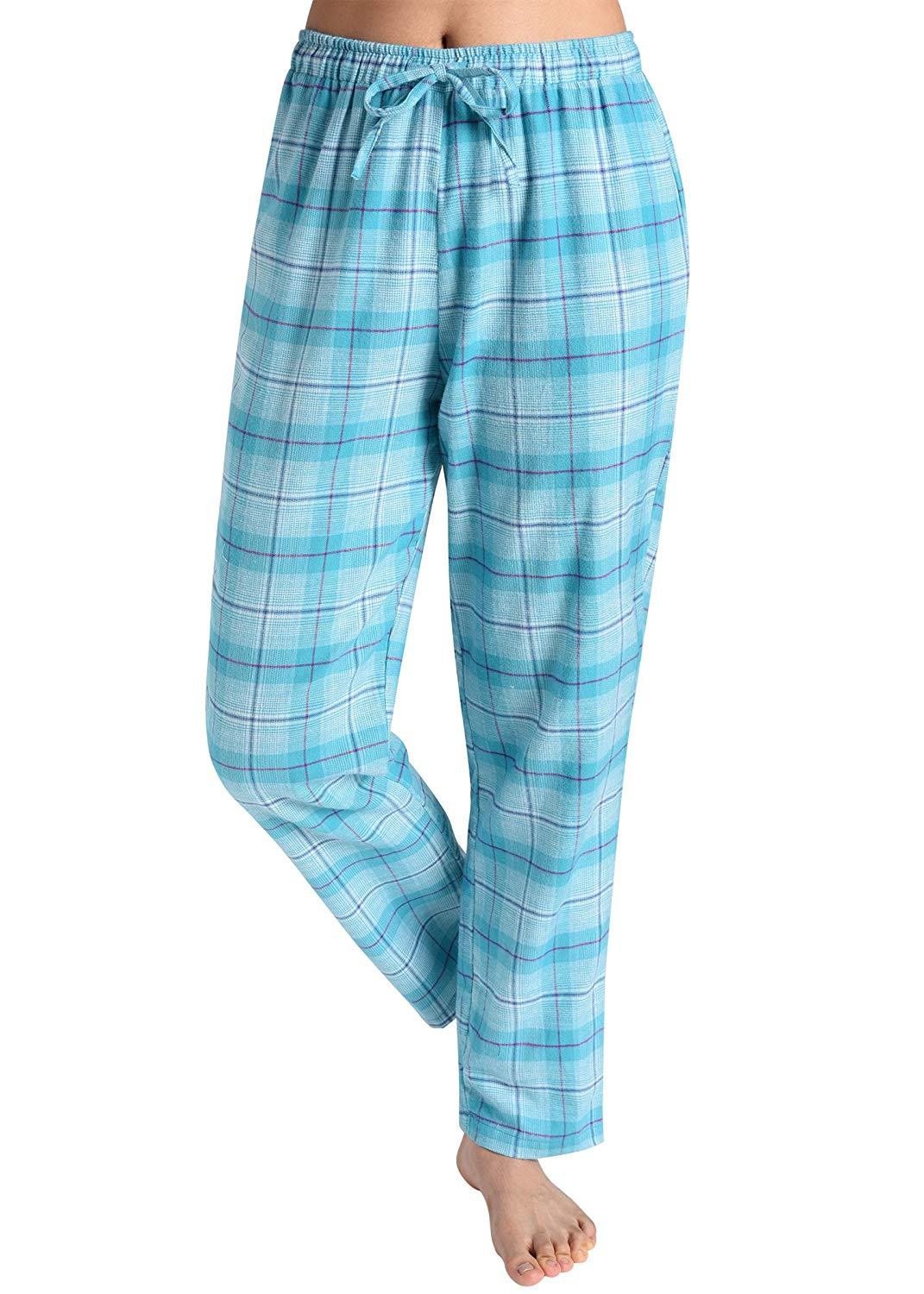 Women’s Pajama Pants Cotton Lounge Pants Plaid PJs Bottoms - Latuza