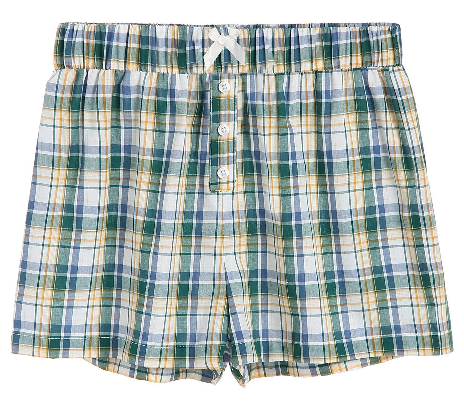 Women's Sleepwear Cotton Plaid Pajama Boxer Shorts - Latuza