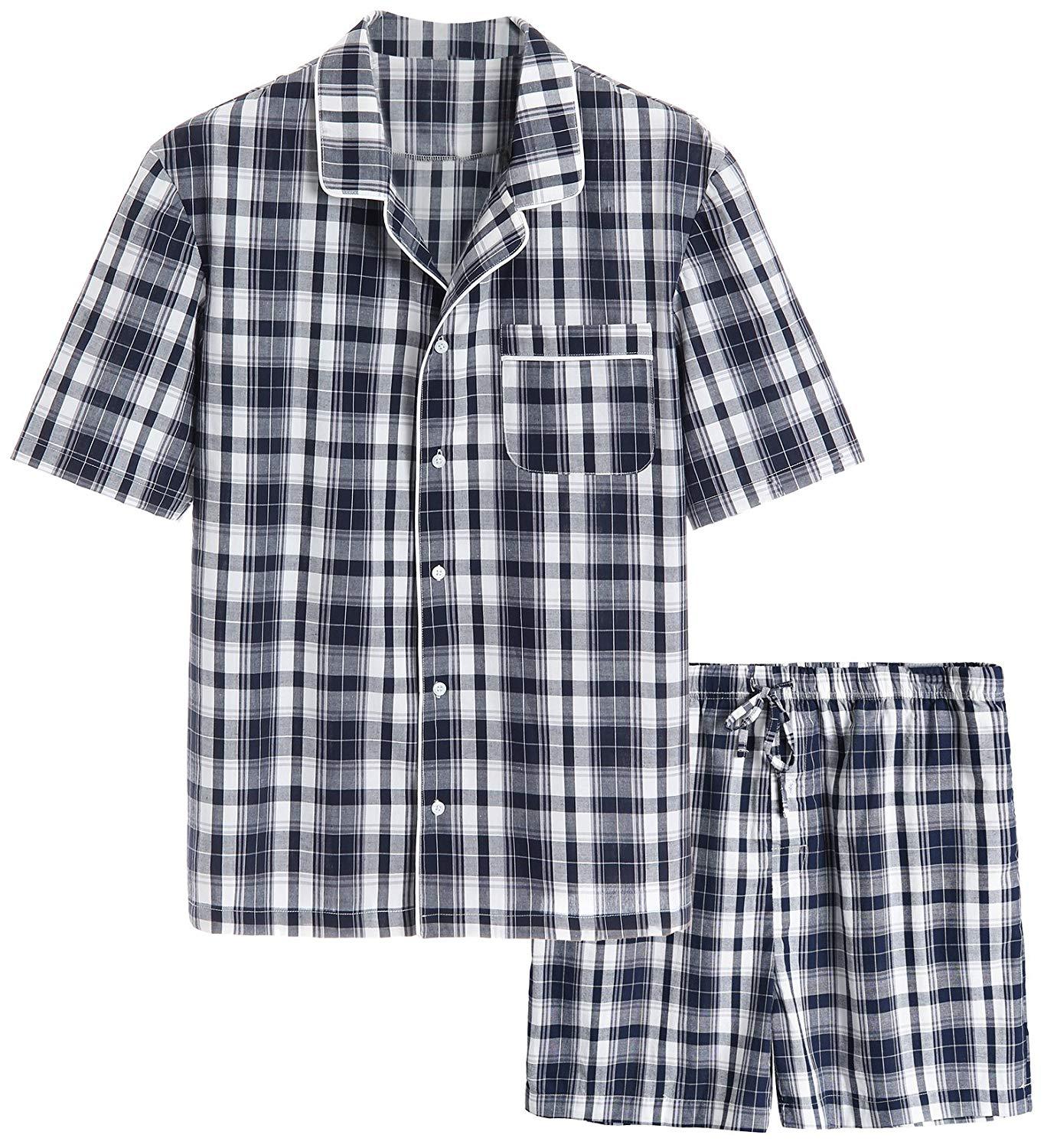 Men's Cotton Woven Short Sleepwear Pajama Set - Latuza