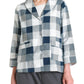 Women's 3/4 Sleeve Cotton Flannel Bed Jacket- Latuza