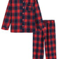 Men’s Cotton Pajama Set Plaid Woven Sleepwear - Latuza