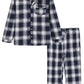 Men’s Cotton Pajama Set Plaid Woven Sleepwear - Latuza