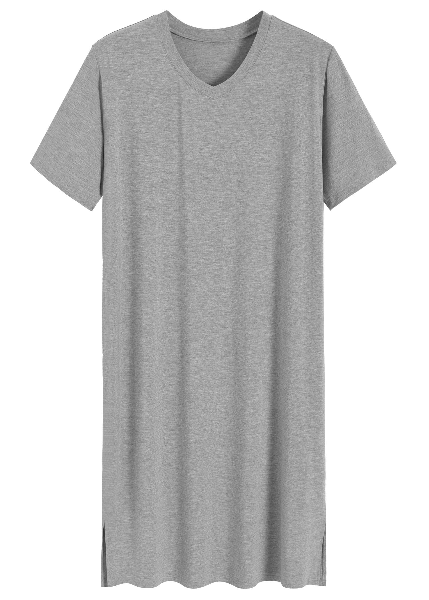 Men's Bamboo Viscose Nightshirt Short Sleeves Sleep Shirt