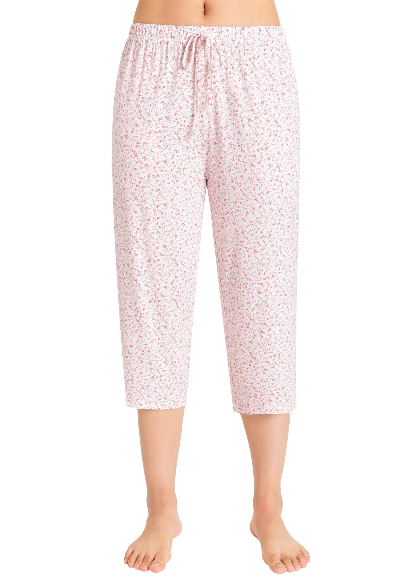 Women's Bamboo Viscose Floral Capri Pajama Pants - Latuza