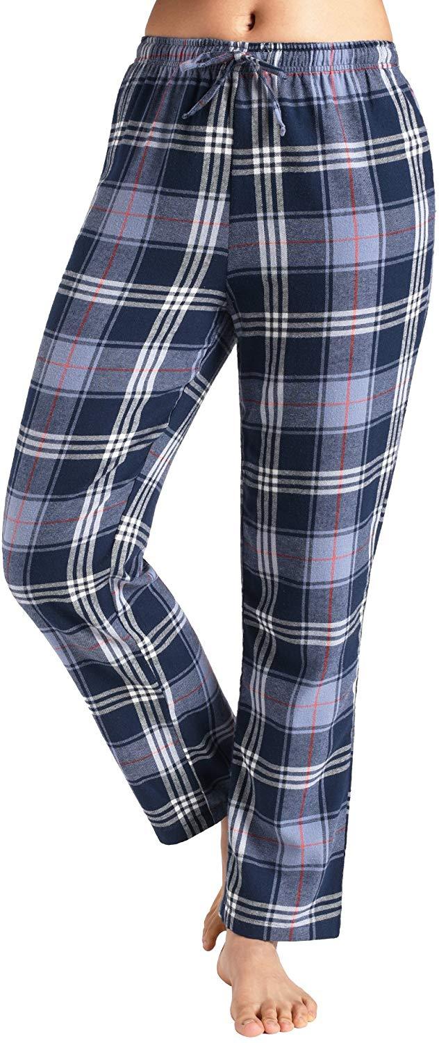 Women’s Pajama Pants Cotton Lounge Pants Plaid PJs Bottoms - Latuza