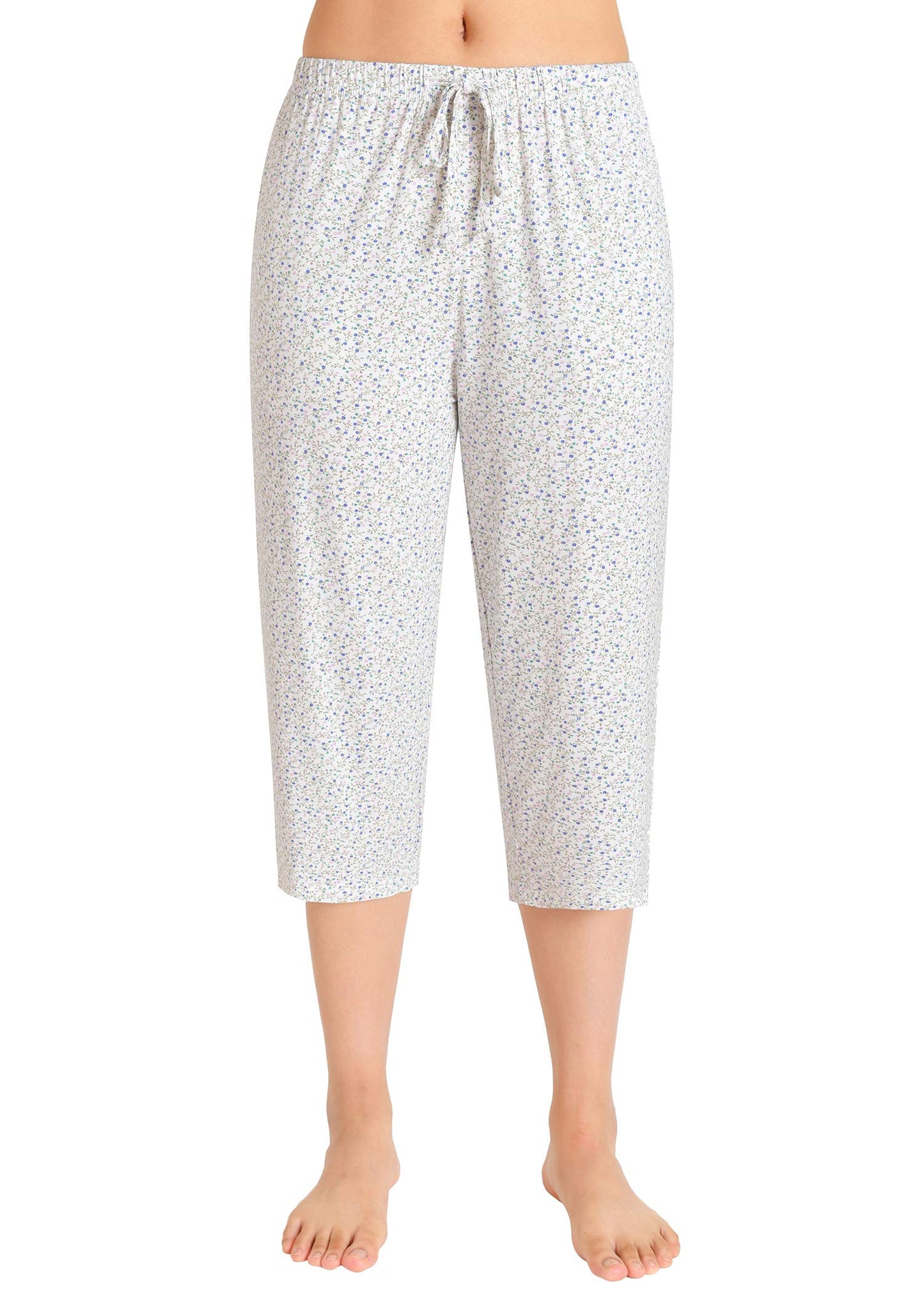 Women's Bamboo Viscose Floral Capri Pajama Pants - Latuza