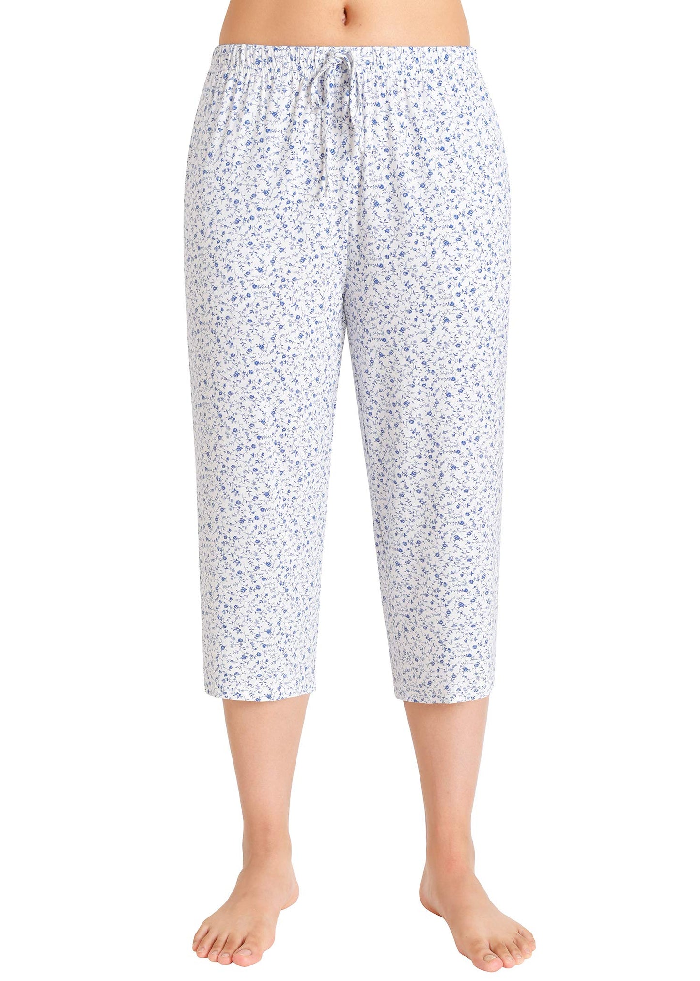 Women's Bamboo Viscose Floral Capri Pajama Pants - Latuza