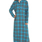 Women's Plaid Flannel Nightgowns Full Length Sleep Shirts - Latuza