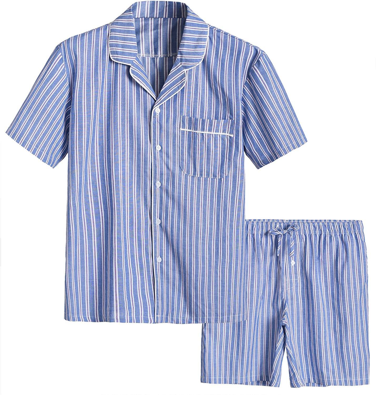 Men's Cotton Woven Short Sleepwear Pajama Set - Latuza