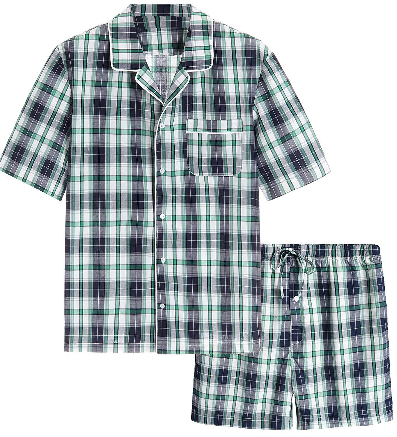 Men's Cotton Woven Short Sleepwear Pajama Set - Latuza