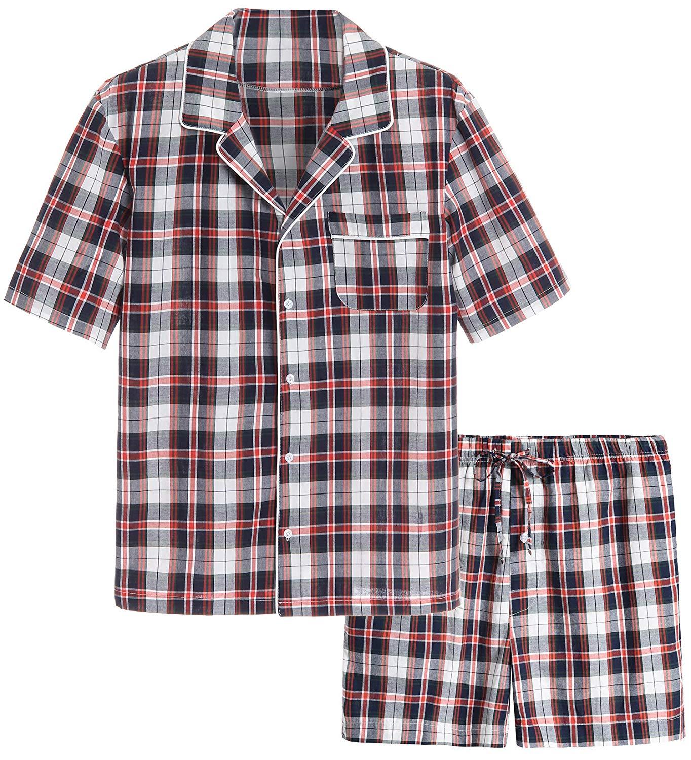 Men's Cotton Woven Short Sleepwear Pajama Set - Latuza