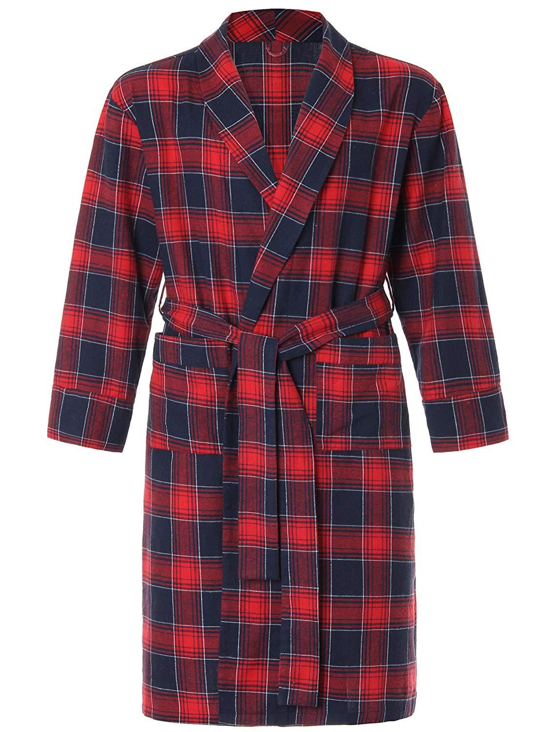 Men's Cotton Flannel Robe - Latuza