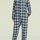 Women's Flannel Zipper Onesie Long Sleeves Pajama Jumpsuit