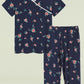 Women's Bamboo Viscose Floral Faux Wrap Top Capris Pajama Set