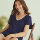 Women's V-Neck Short Sleeve Bamboo Pajama Set