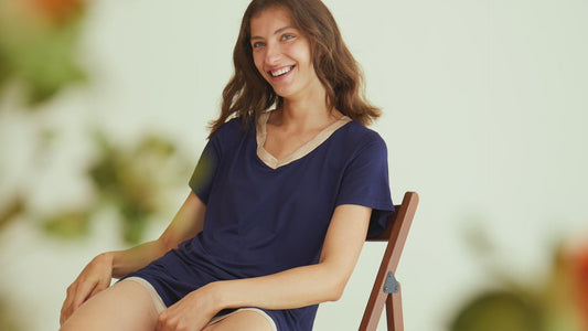 Women's V-Neck Short Sleeve Bamboo Pajama Set