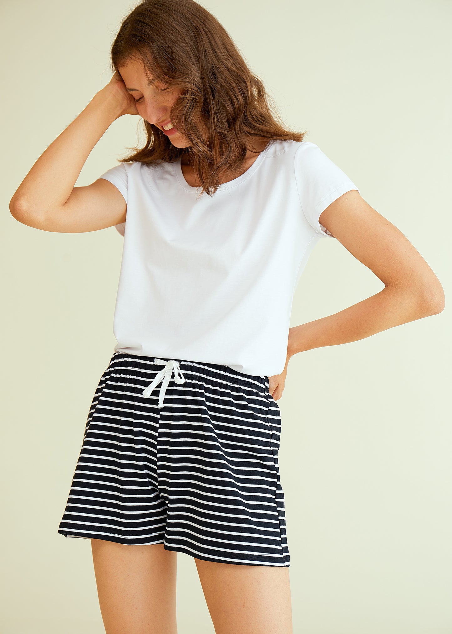 Women's Cotton Striped Pajama Shorts