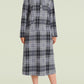 Women's Plaid Fleece Nightgown Warm Long Sleeves Sleep Shirt