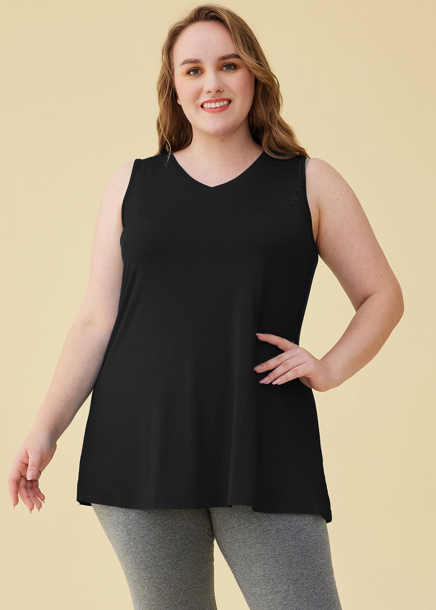 Women's Bamboo Viscose Sleeveless Tunic Flowy Pajama Tank Top Women's Bamboo Viscose Sleeveless Tunic Flowy Pajama Tank Top