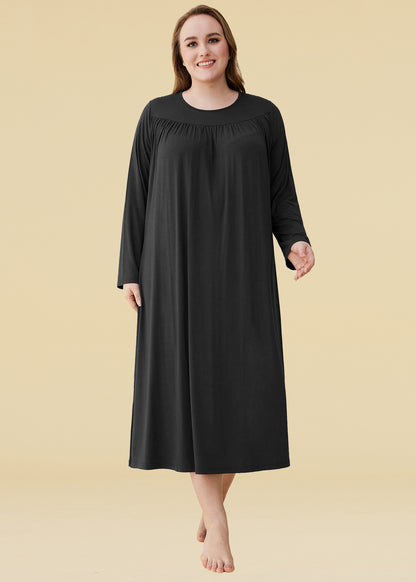 Women's Soft Bamboo Viscose Long Sleeves Nightgown