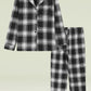 Women's Cotton Flannel Pajamas Shirt and Pants with Pockets