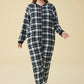 Women's Flannel Zipper Onesie Long Sleeves Pajama Jumpsuit