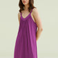 Women's Sleeveless V-Neck Sleep Dress Pleated Chemise Nightgown