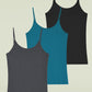 Women's Bamboo Viscose Adjustable Strap Cami Tank Top 3 Pack