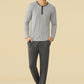 Men's Bamboo Viscose Pajamas Set Henley Long Sleeves Top Pants