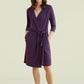 Women's Bamboo Viscose 3/4 Sleeves Short Robe with Pockets
