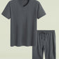 Men's Cotton Shirt with Shorts Pajama Set Knit Lounge Set