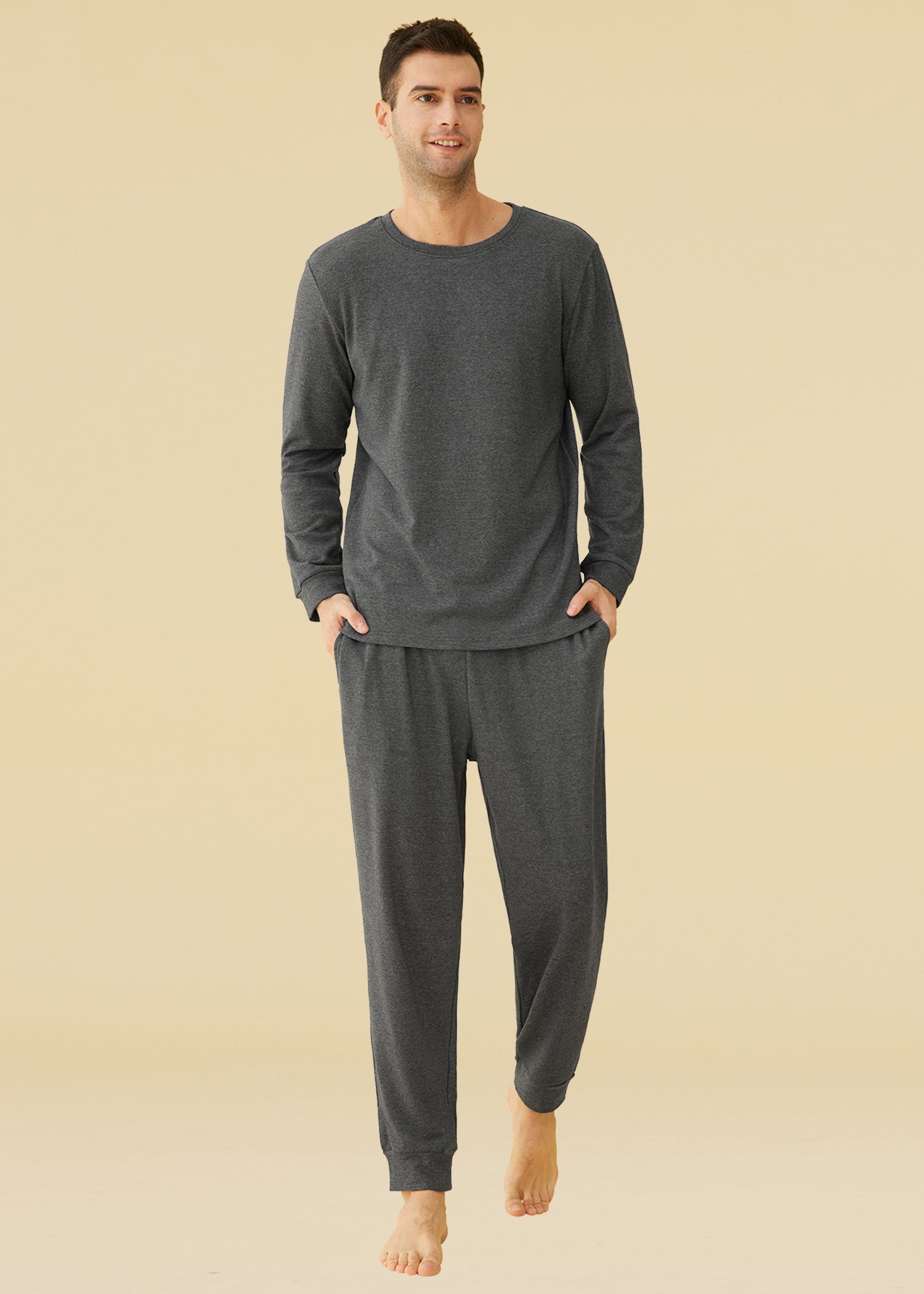 Men's Long Sleeves Sleep Top Jogger Pajama Pants Lounge Set – Latuza