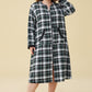 Women's Cotton Plaid Nightgown Long Flannel Zipper Nightgown