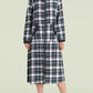 Women's Cotton Plaid Nightgown Long Flannel Zipper Nightgown