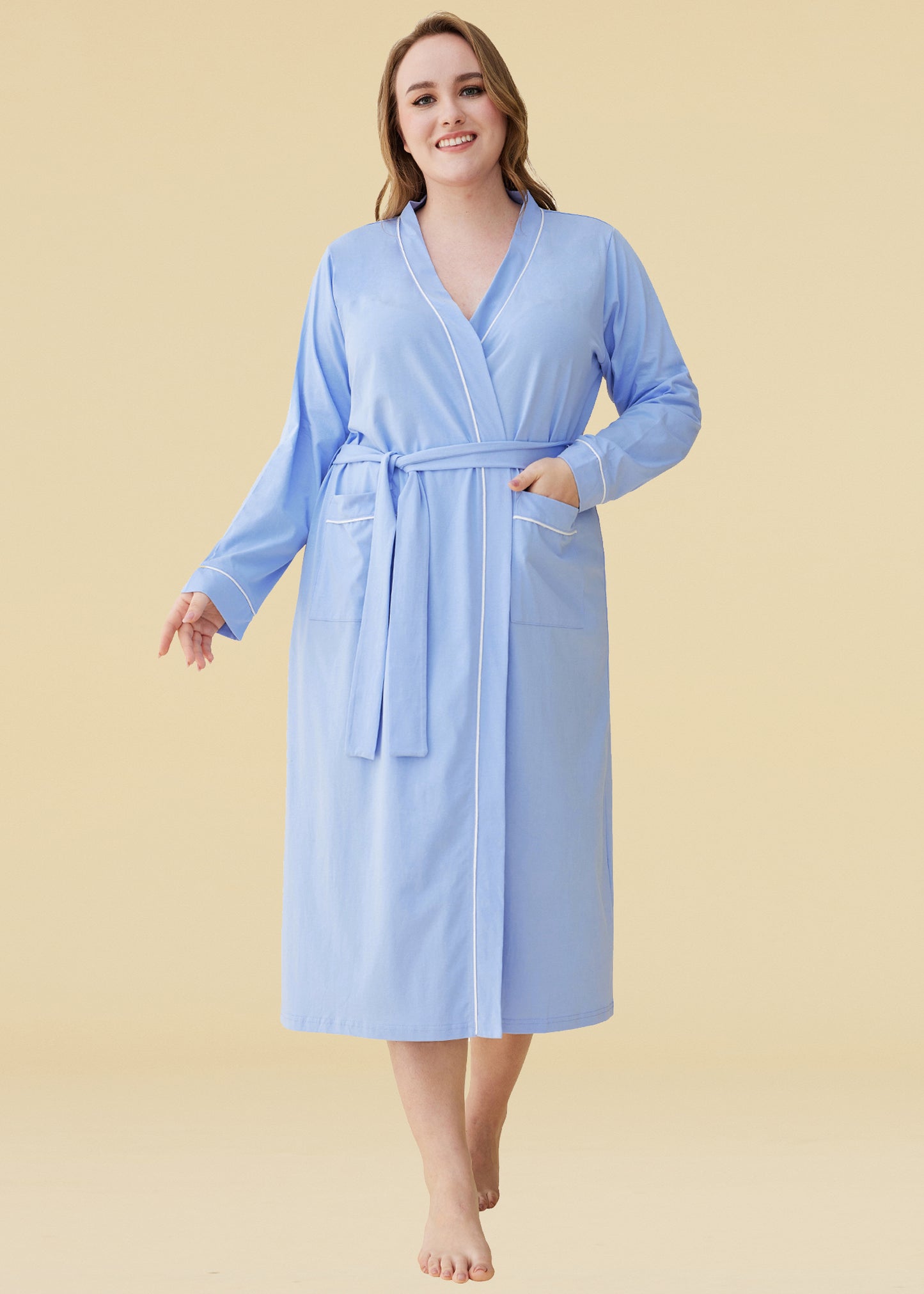 Women's Cotton Kimono Robe Long Bathrobe