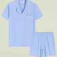 Women's Cotton Button Up Pajama Shirt Sleep Shorts Lounge Set