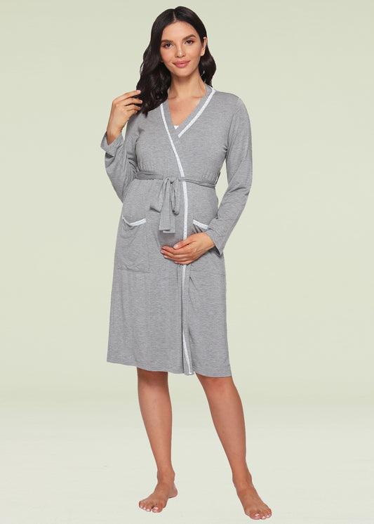 Women's Soft Bamboo Viscose Maternity Nursing Robe