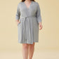 Women's Bamboo Viscose 3/4 Sleeves Short Robe with Pockets